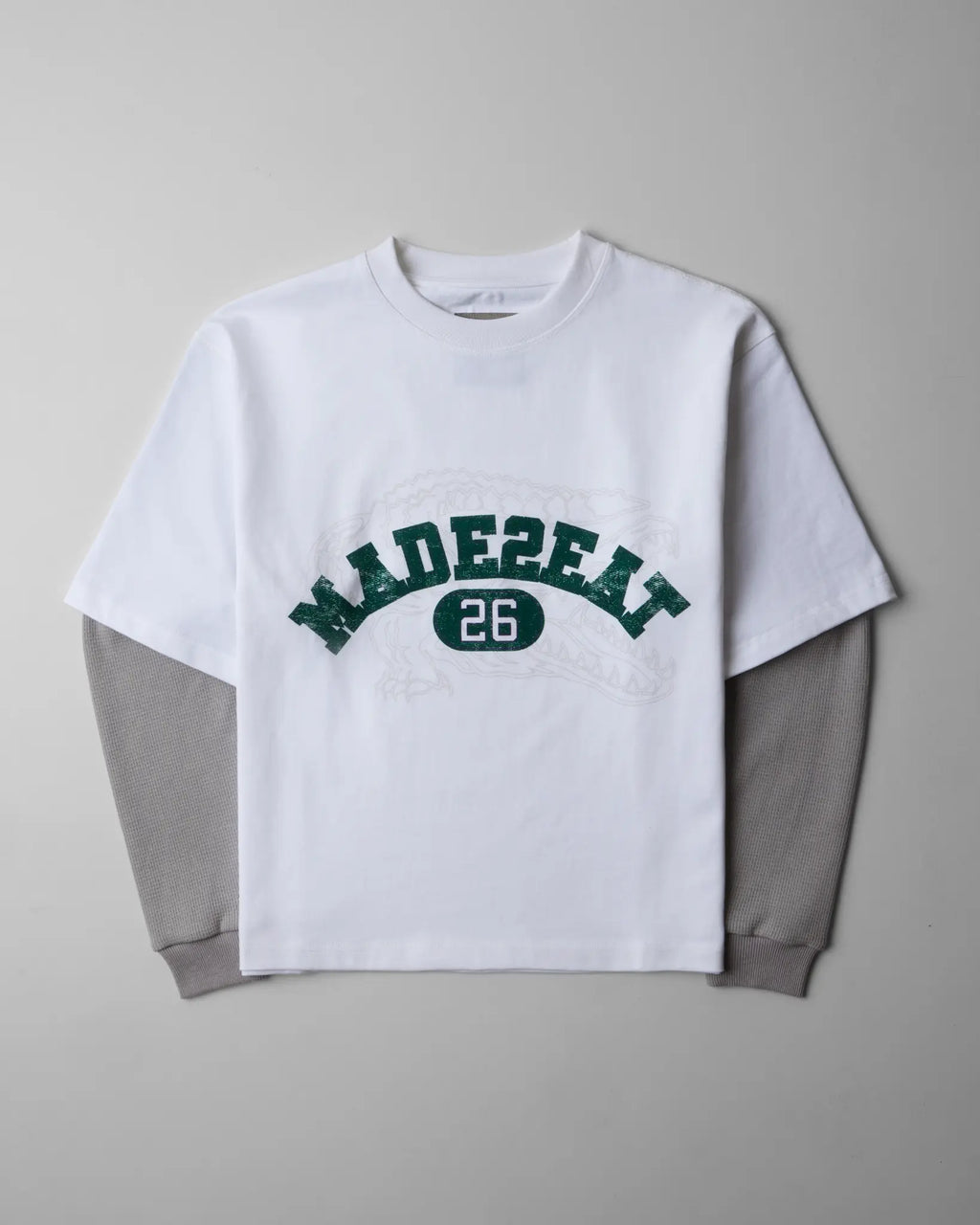 Waffle Knit Gator Tee - White