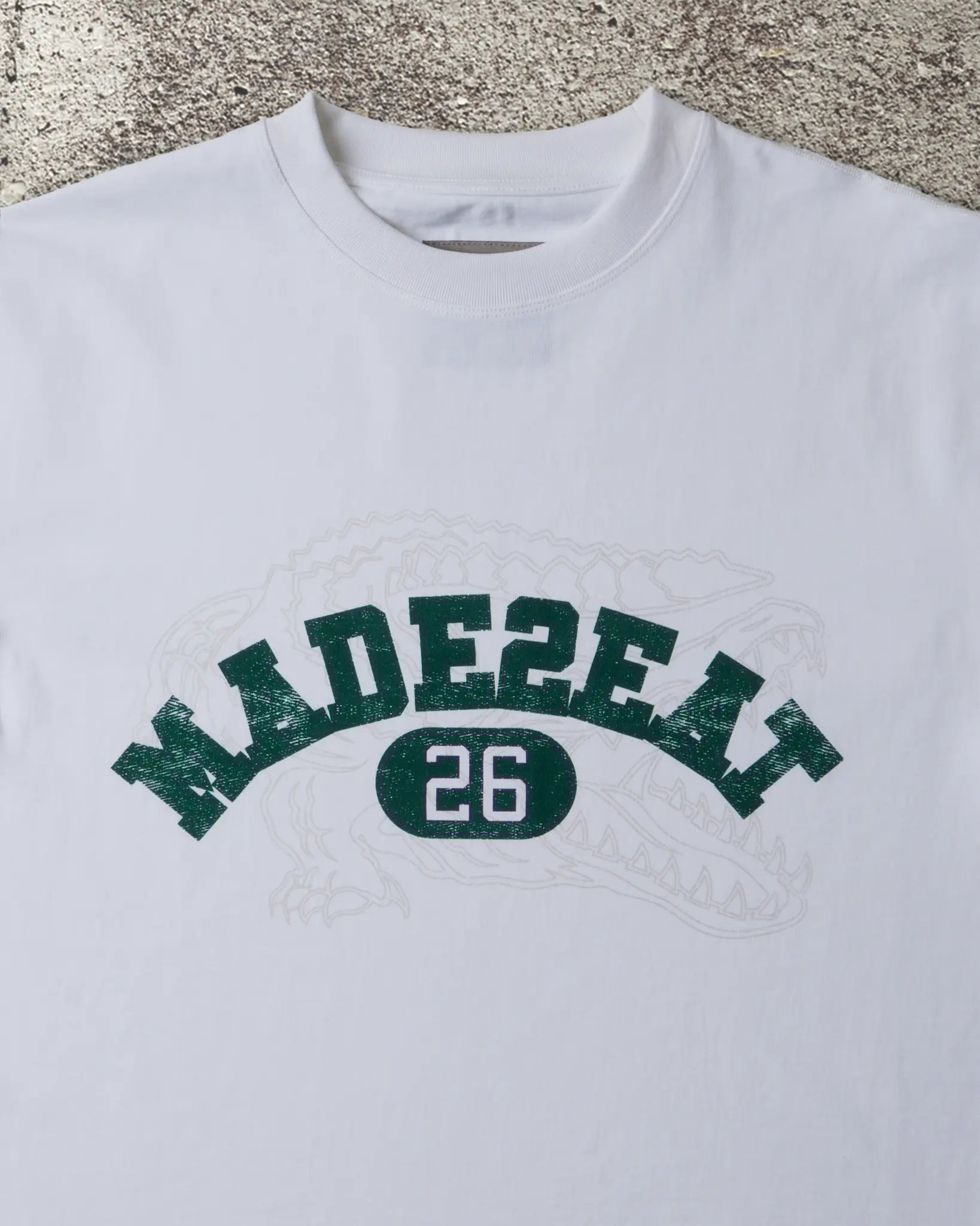 Waffle Knit Gator Tee - White
