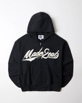 Black rope stitched hoodie with made2eat stitched across the chest. Made from 420 GSM French terry